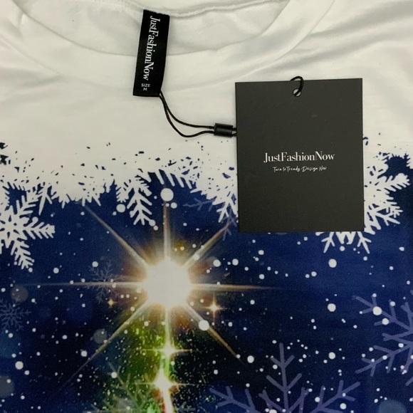 Christmas 3D Print Long Sleeve Sweatshirt Tee Top Cosmic Starry Night Women Med - Picture 14 of 16